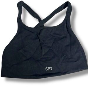 SET Active Racerback Sports Bra XS Black Seamless